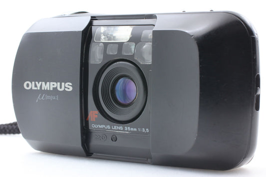 [Near MINT] Olympus mju Black 35mm Point & Shoot Compact Film Camera From JAPAN