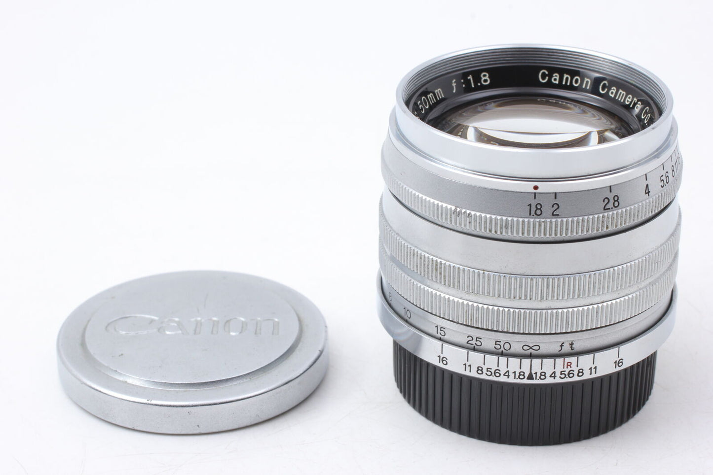 [Exc+5] Canon 50mm f1.8 Lens Leica Screw Mount L39 LTM Silver From JAPAN