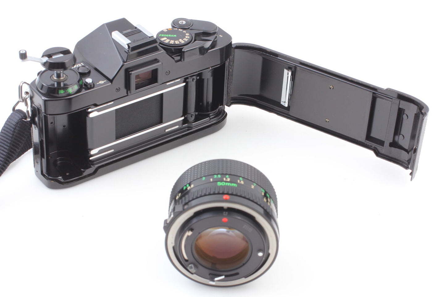 [N MINT] Canon AE-1 Program Black 35mm SLR Film Camera + NEW FD 50mm f/1.4 Lens