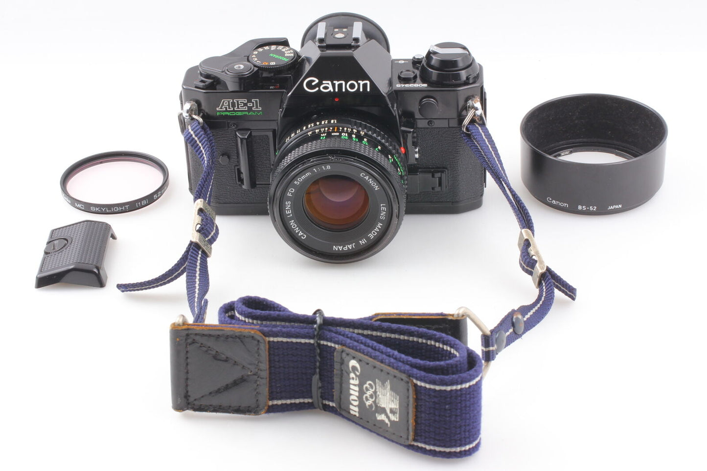 [Near MINT] Canon AE-1 Program Black 35mm SLR Film Camera NEW FD 50mm F/1.8 Lens