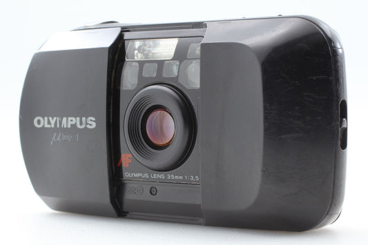 [Exc+5] Olympus mju Black 35mm Point & Shoot Compact Film Camera From JAPAN