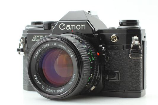 [N MINT] Canon AE-1 Black 35mm SLR Film Camera NEW FD 50mm f/1.4 Lens From JAPAN