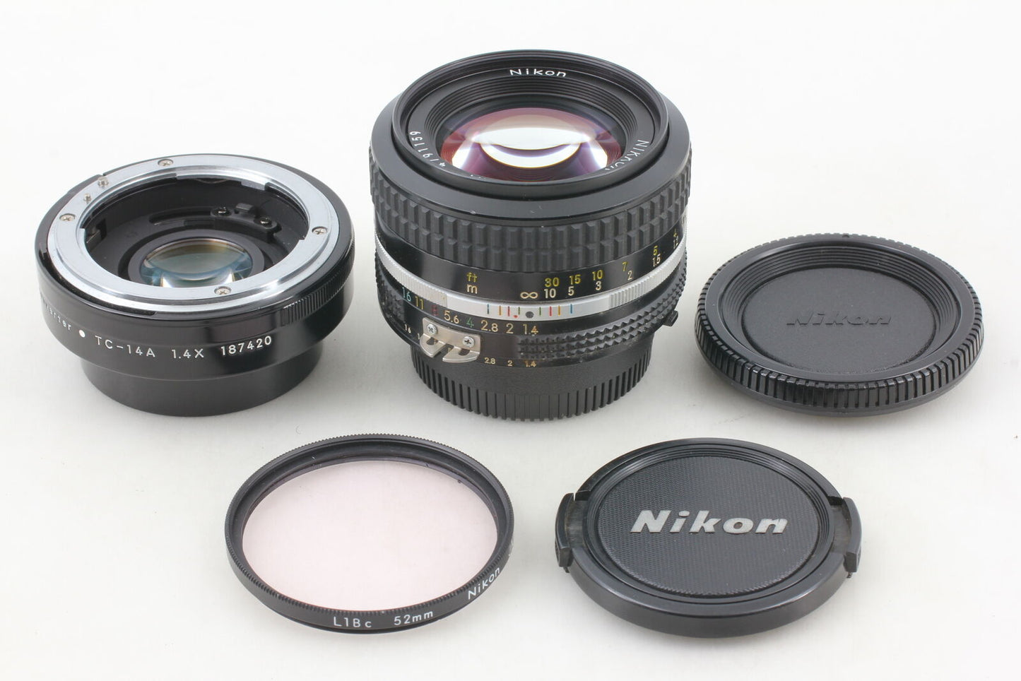 [MINT] Nikon Ai Nikkor 50mm F1.4 MF Lens w/ Teleconverter TC-14A 1.4X From JAPAN