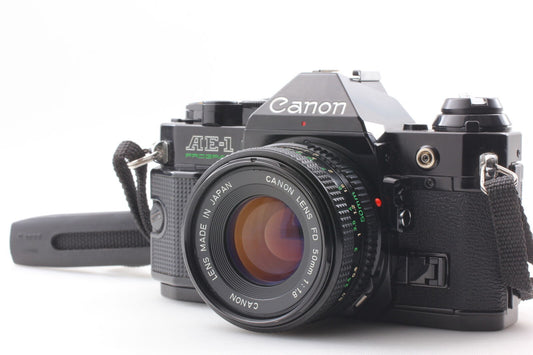 [Near MINT] Canon AE-1 Program 35mm SLR Film Camera NEW FD 50mm F/1.8 From JAPAN