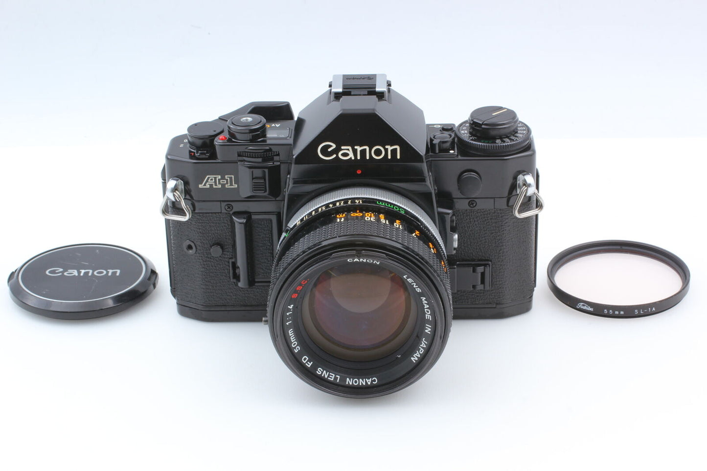 [N MINT] Canon A-1 SLR 35mm Film Camera FD 50mm F/1.4 S.S.C MF Lens From JAPAN